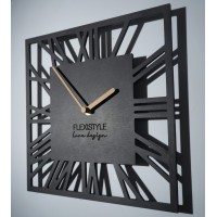 Nástenné hodiny loft piccolo štvorcové 30cm, čierna z219b